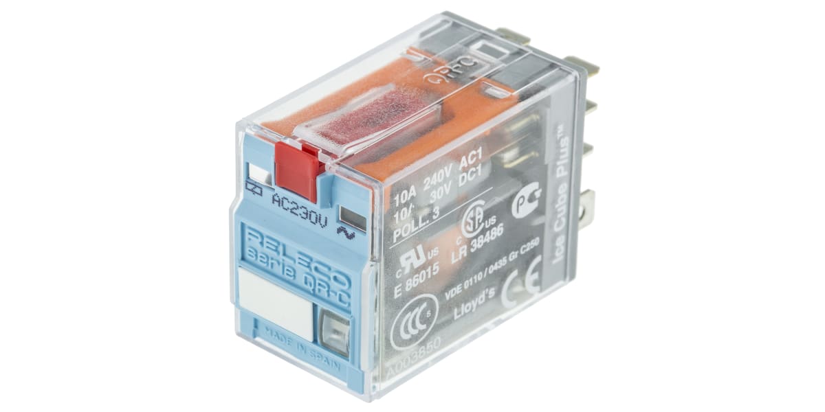 Product image for DPDT PLUG-IN RELAY,10A 230VAC COIL