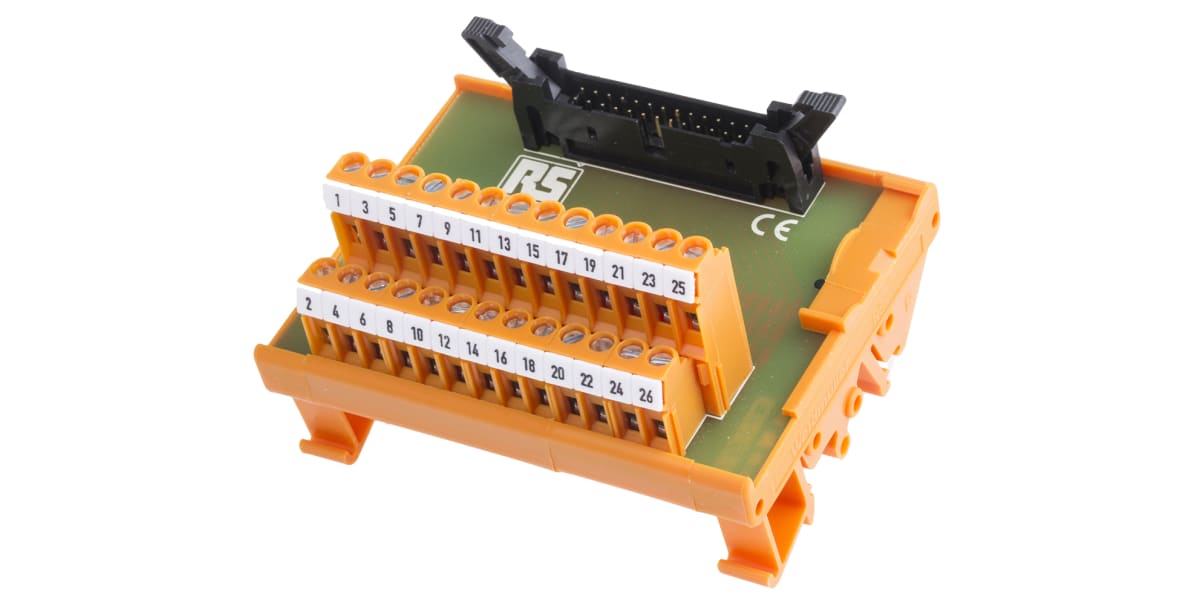 Product image for 26 way IDC header DIN rail terminal