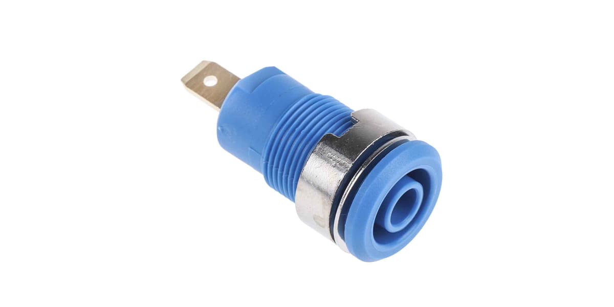 Product image for Staubli Blue Female Banana Plug - Tab Termination, 1000V, 24A