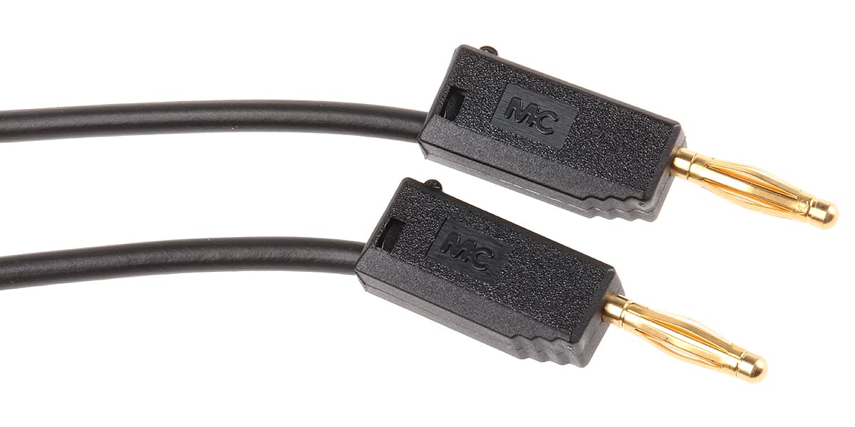 Product image for 500mm black standard test lead,2mm plug