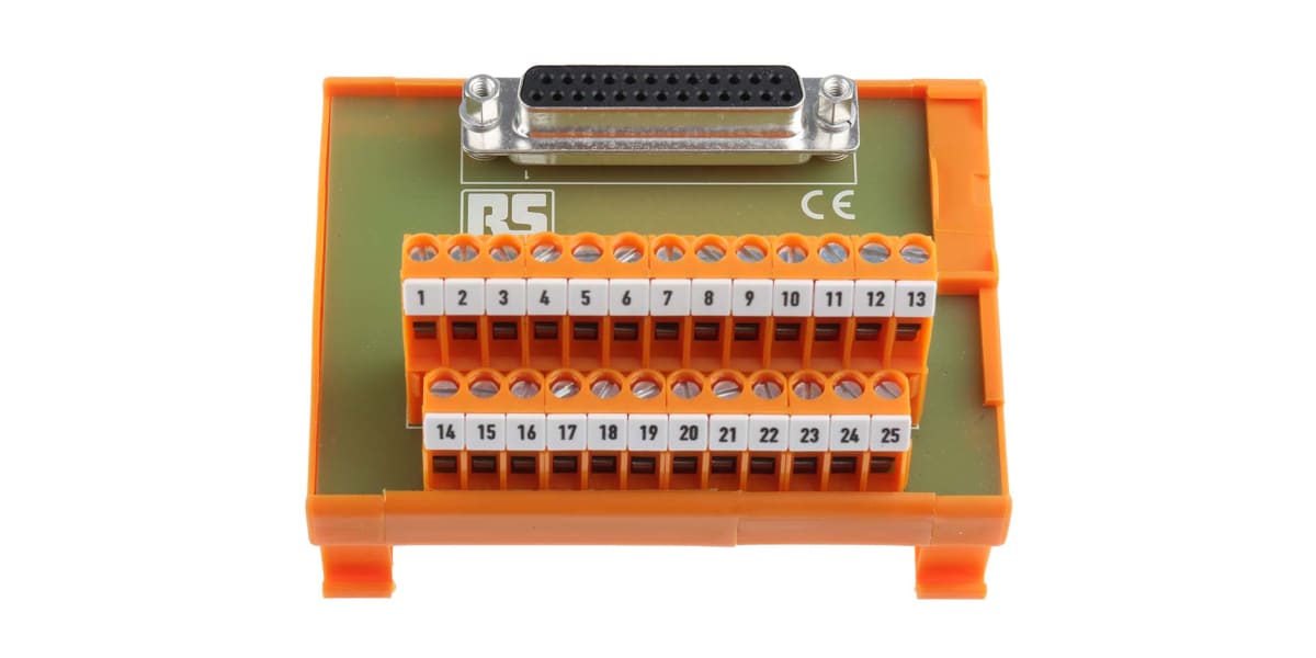 Product image for 25 way D socket DIN rail terminal