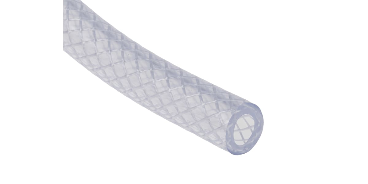 Product image for Reinforced PVC hose,Clear 25m L 8mm ID