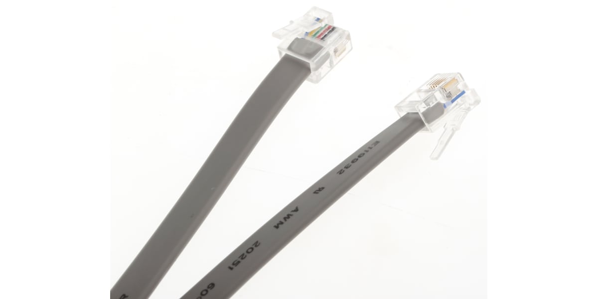 Product image for Grey 6way wired patch lead w/MMJ plug,3m