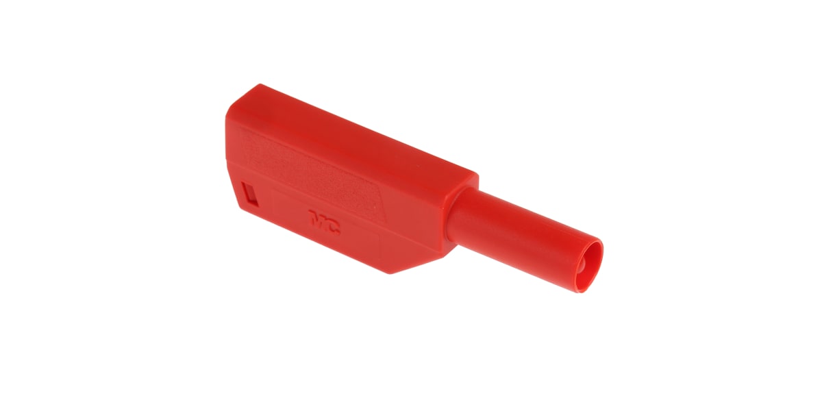 Product image for Red shrouded stackable plug,4mm