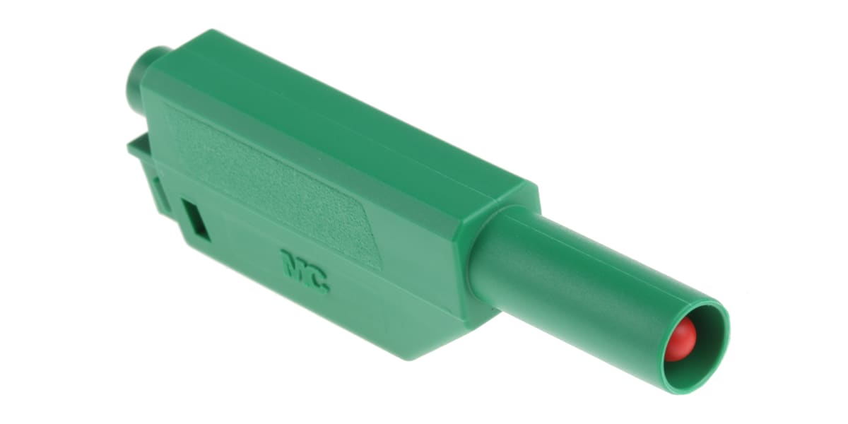 Product image for Green shrouded stackable plug,4mm