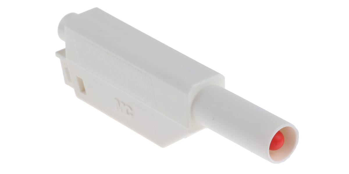 Product image for WHITE SHROUDED STACKABLE PLUG,4MM