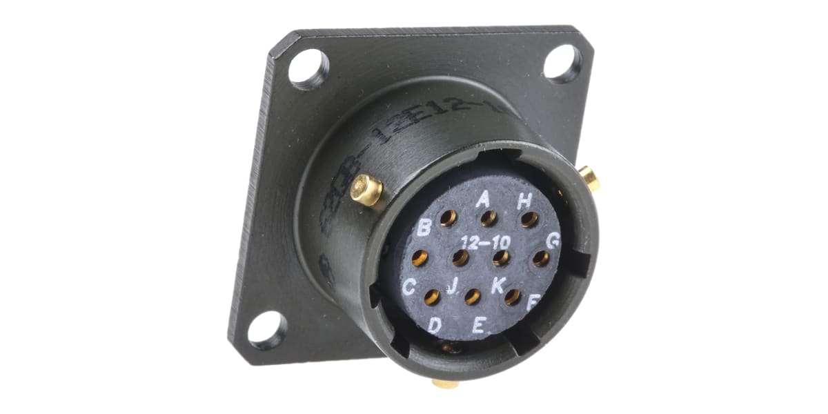 Product image for Sq Flange Receptacle, 10way Skt Contacts