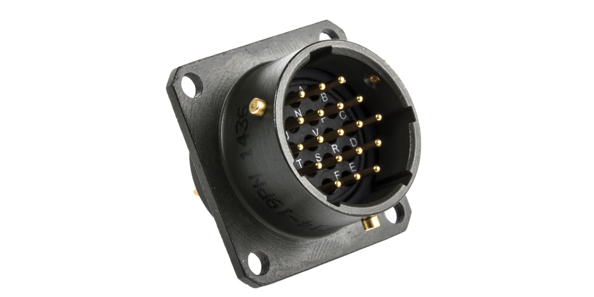 Product image for Sq Flange Receptacle, 19way Pin Contacts