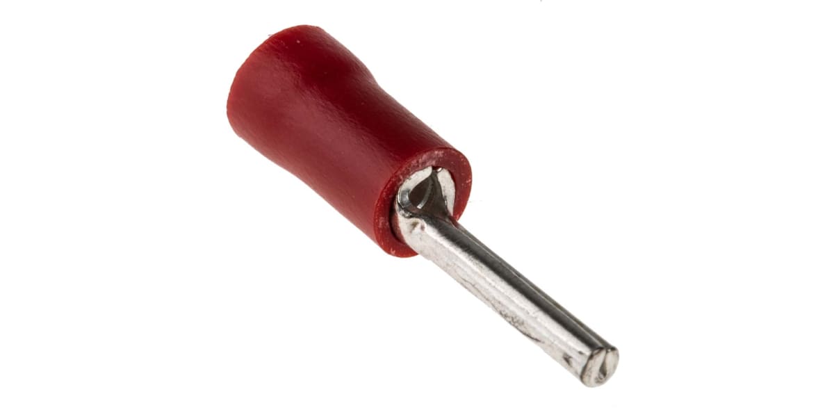 Product image for Red crimp pin terminal,0.5-1.5sq.mm wire