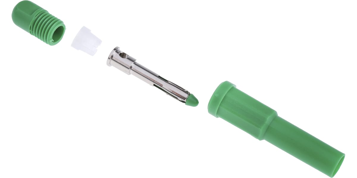 Product image for Green shrouded unstackable plug,4mm