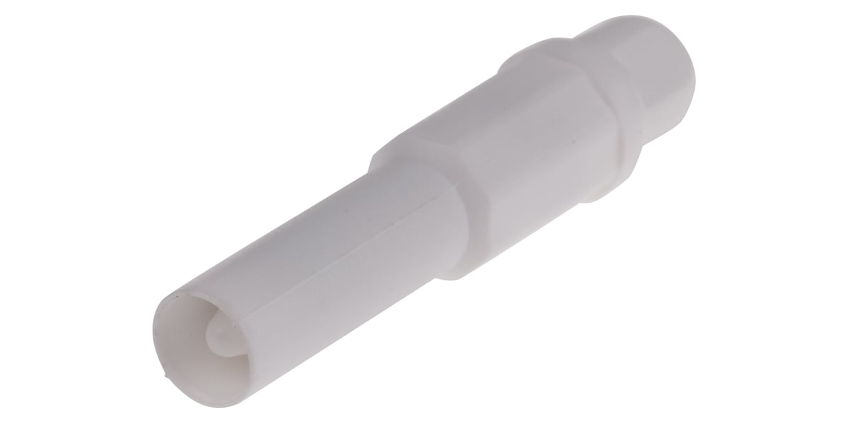 Product image for White shrouded unstackable plug,4mm