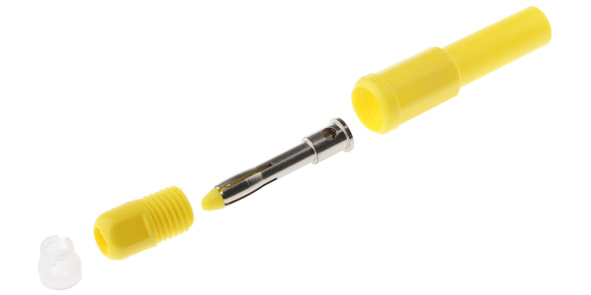 Product image for Yellow shrouded unstackable plug,4mm