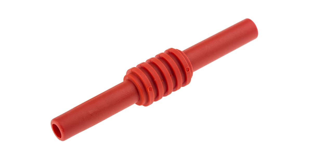 Product image for RED FEMALE/FEMALE SHROUDED ADAPTOR,4MM