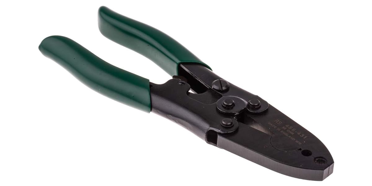 Product image for RATCHET CRIMP TOOL W/GREEN HANDLE,50OHM