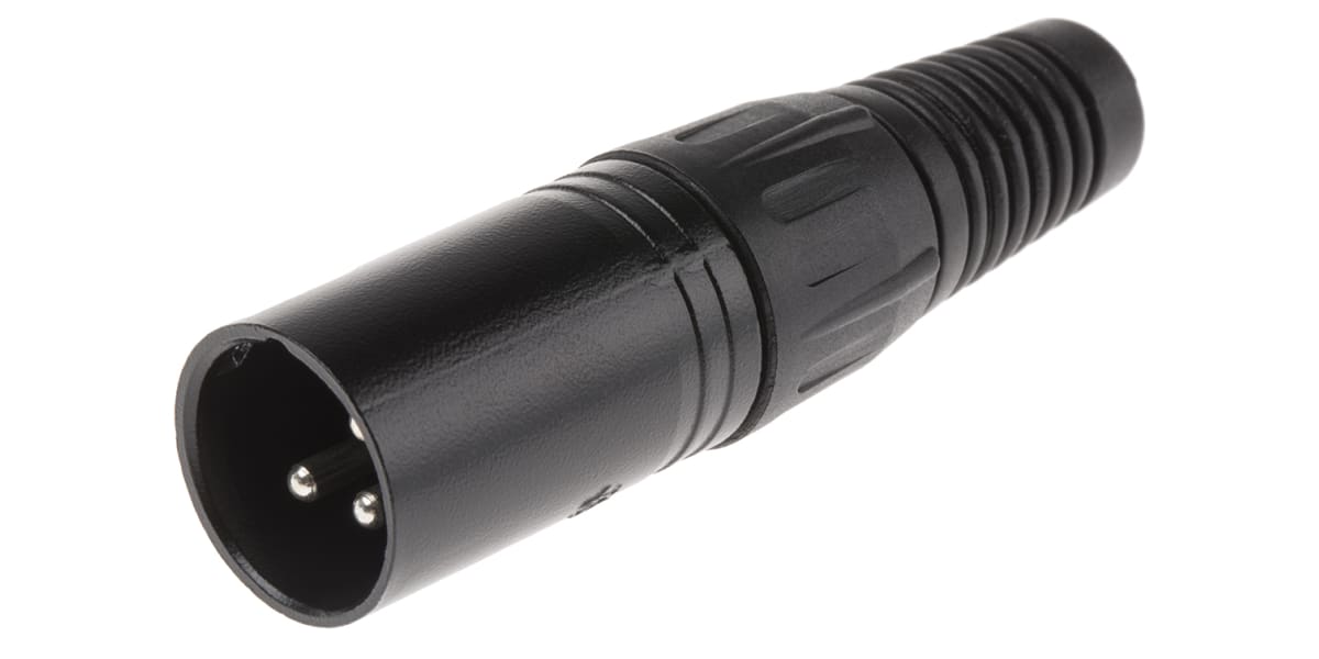 Product image for 3 way black chrome finish XLR cable plug