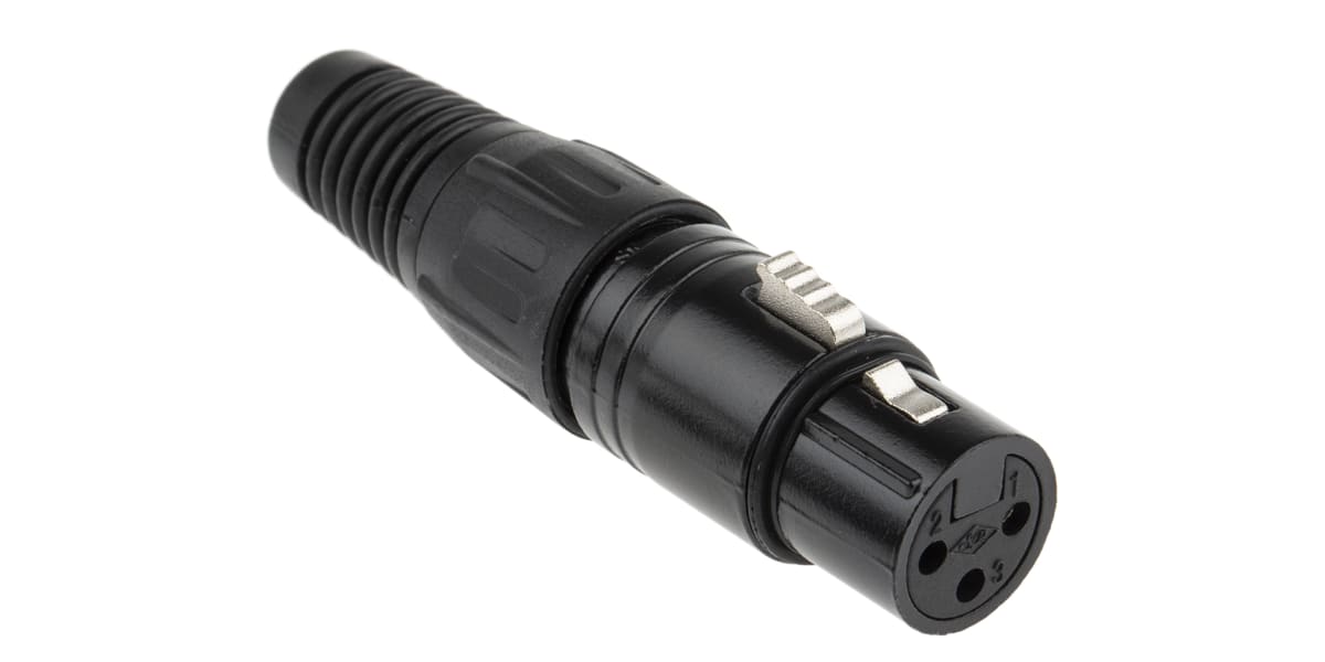 Product image for 3 way black chrome finish XLR cable skt