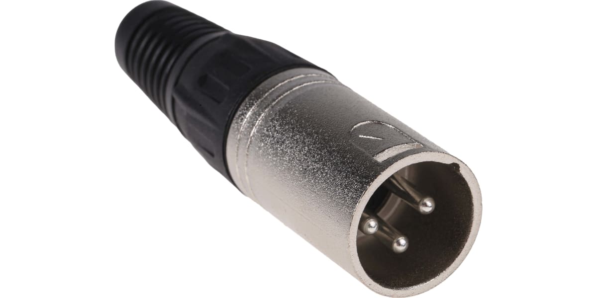 Product image for 3 way nickel finish XLR cable plug