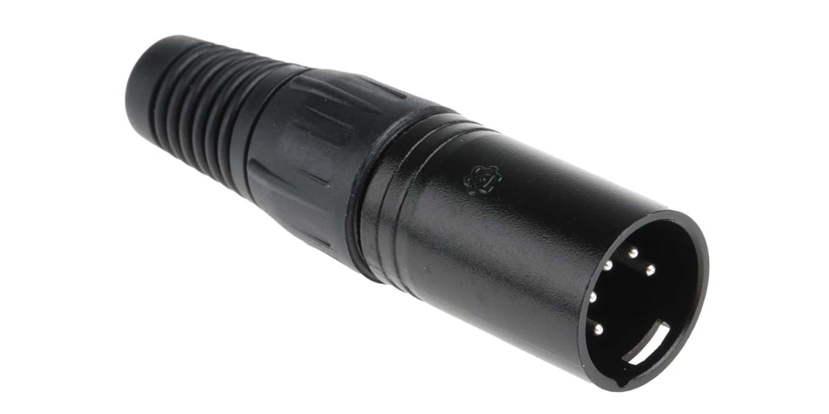 Product image for 5 way black chrome finish XLR cable plug