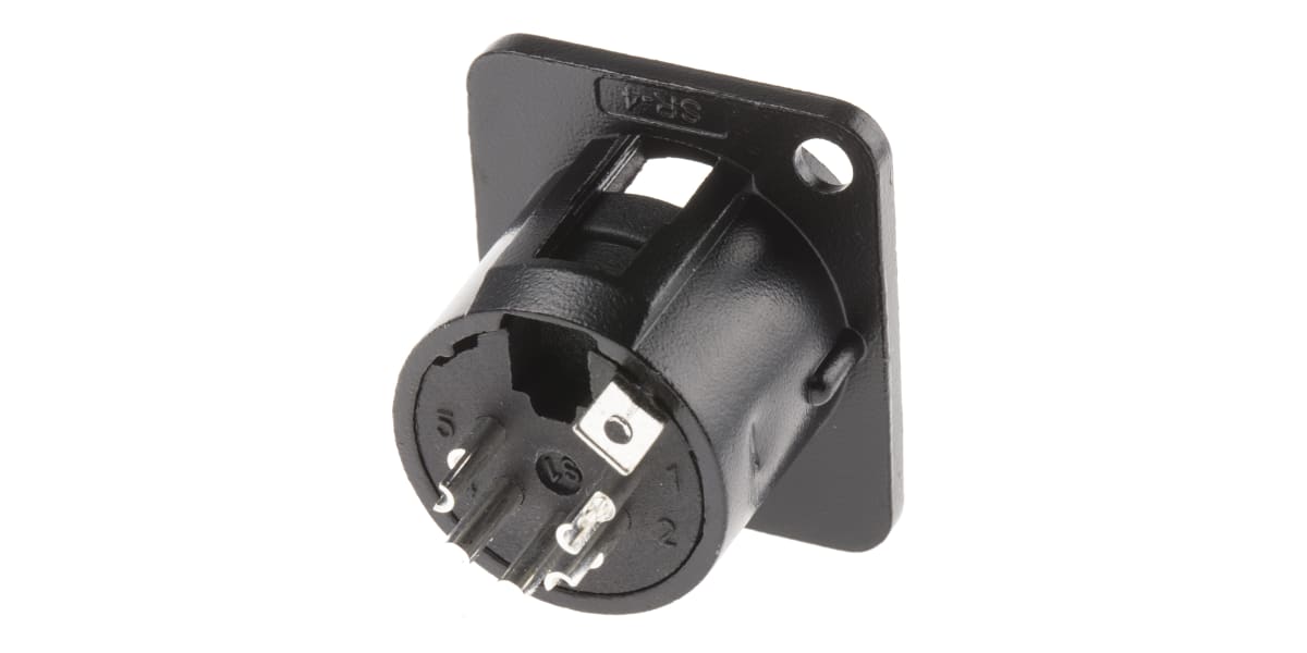 Product image for 5 way univ black chrome panel XLR plug