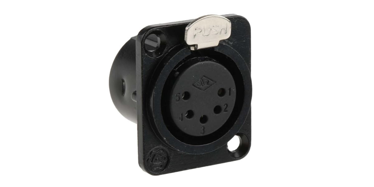 Product image for 5 way univ black chrome panel XLR socket