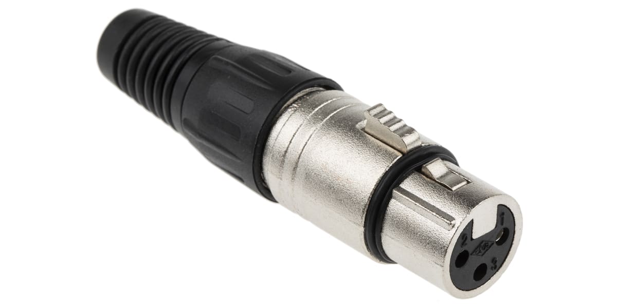 Product image for 3 way nickel finish XLR cable socket