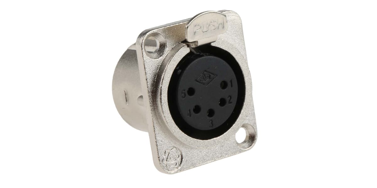 Product image for 5way univ nickel finish panel XLR socket