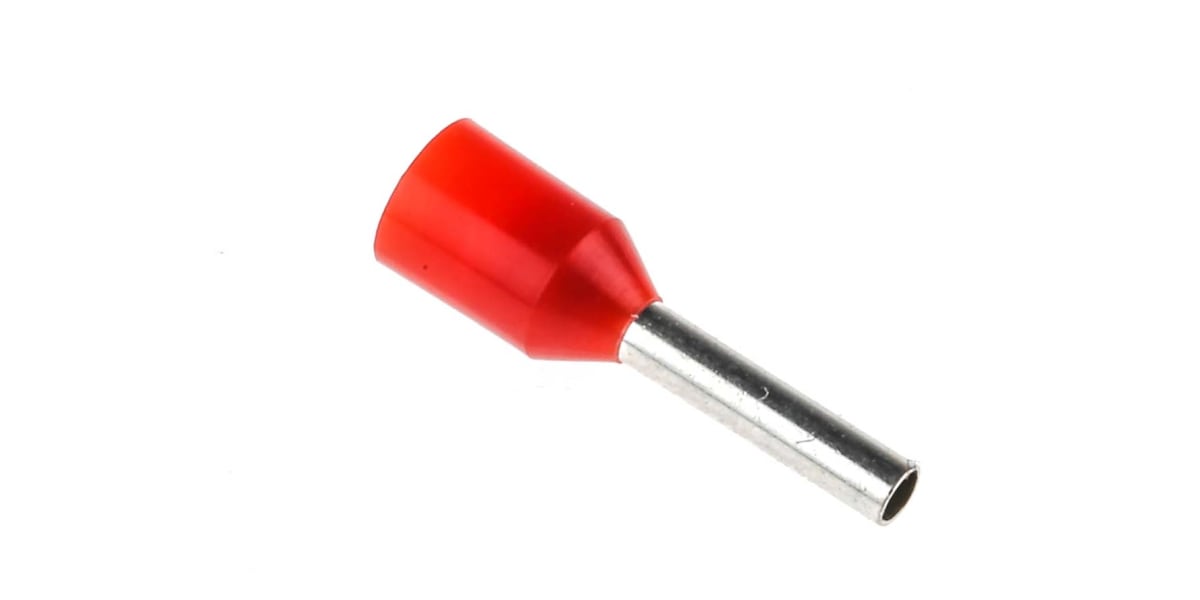 Product image for Red insul bootlace ferrule,8mmpin 1mmsq.