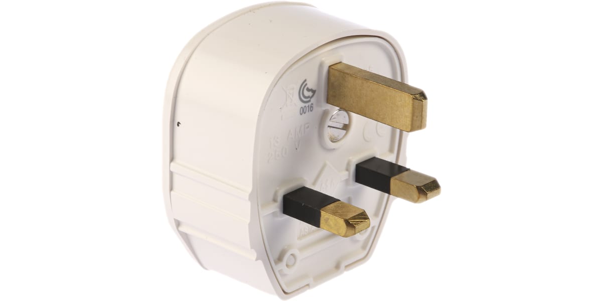 Product image for WHITE 13A MAINS TOUGHPLUG,13A FUSE