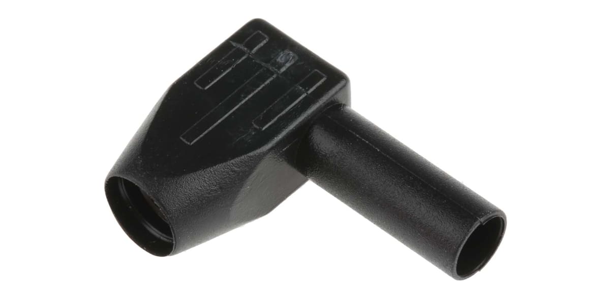 Product image for Black right-angle shrouded plug,4mm