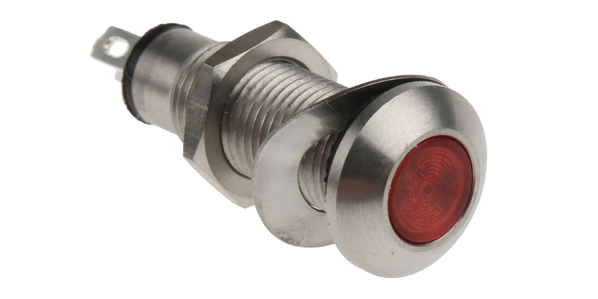 Product image for INDICATOR, 8.1MM MOUNTING, RED, 12-28VDC