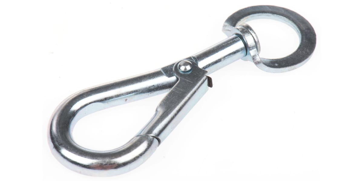 Product image for Swivel spring hook,BZP steel, 5.8 x 75mm