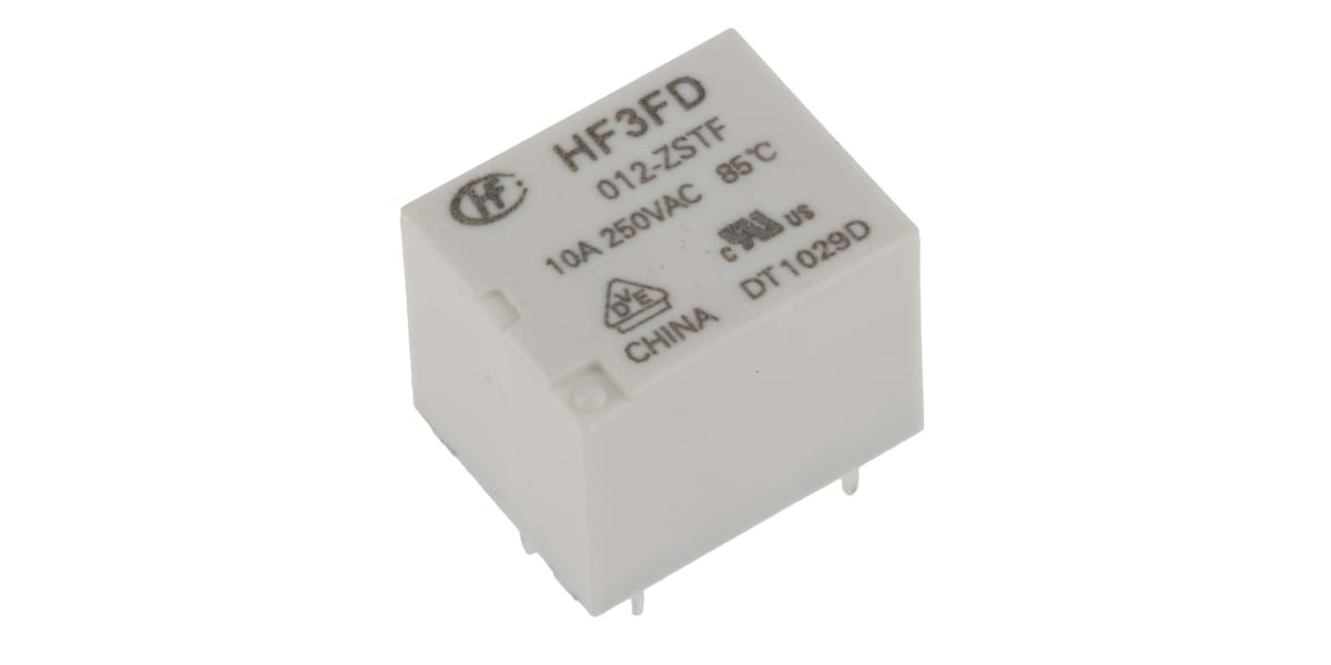 Product image for SPDT submin PCB relay, 10A 12Vdc coil