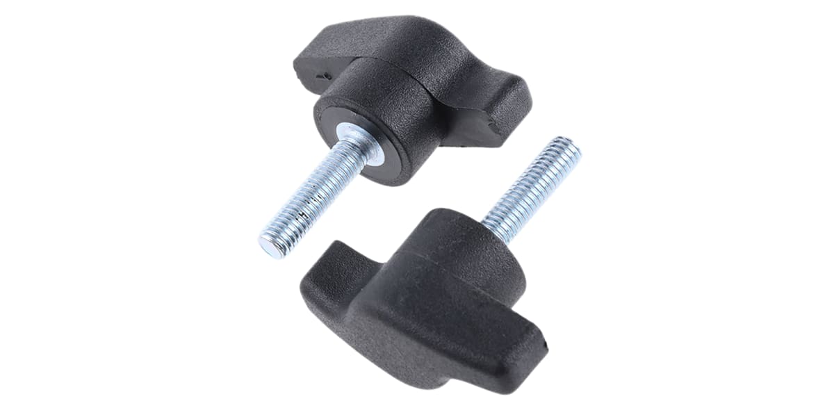 Product image for WING SCREW KNOB,STEEL STUD, M5X20