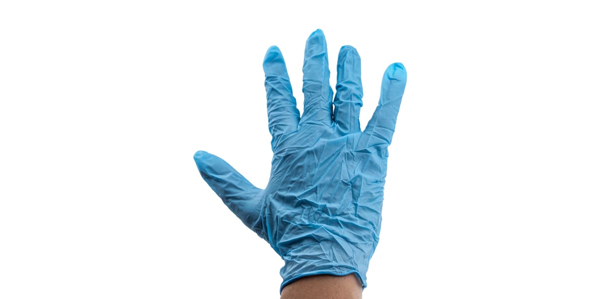 Product image for TNT 92-670 BLUE NITRILE GLOVE, X LARGE