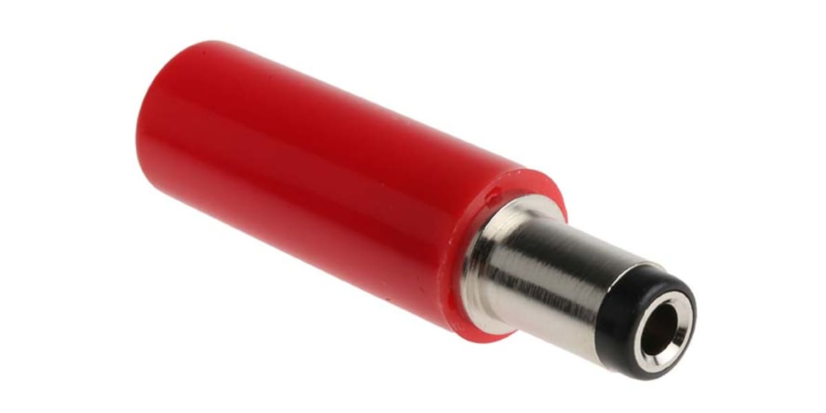 Product image for Red push fit power cable plug,2.5mm 5A