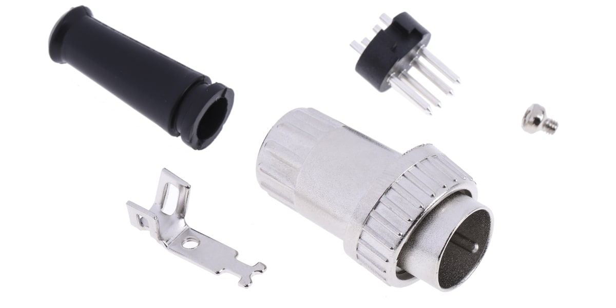 Product image for 5 way 180deg cable DIN plug,4A 100Vac/dc