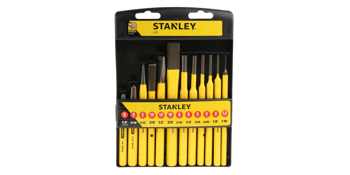 Product image for Stanley Punch & Cold Chisel 12pce Kit