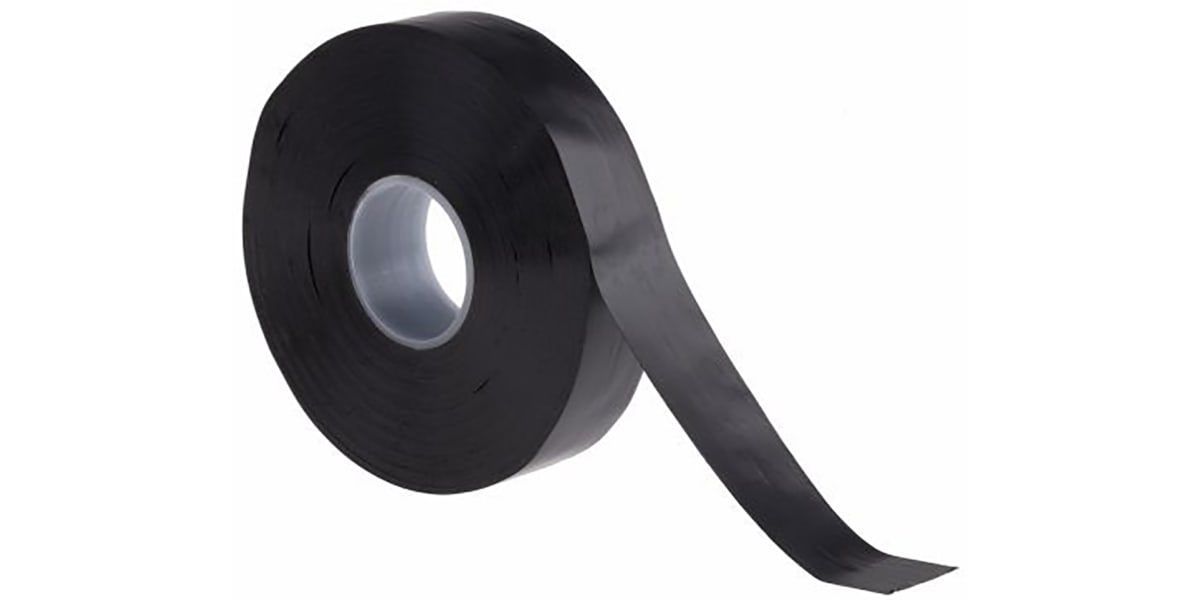 RS PRO Black PVC Electrical Tape, 38mm x 20m