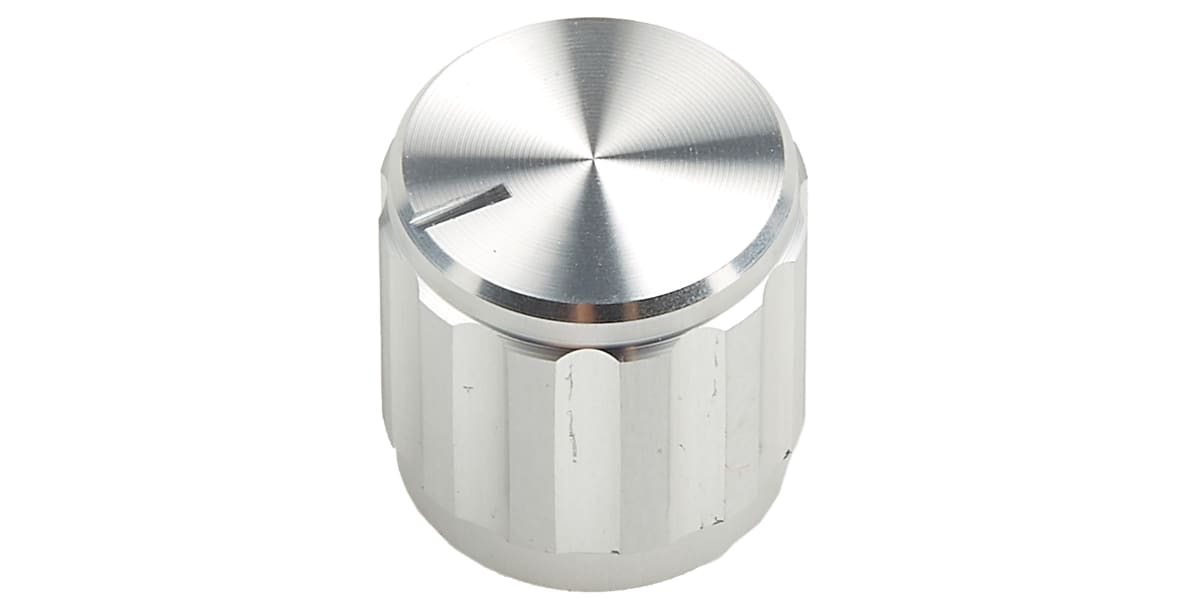 Product image for Solid fluted aluminium knob,15mm dia