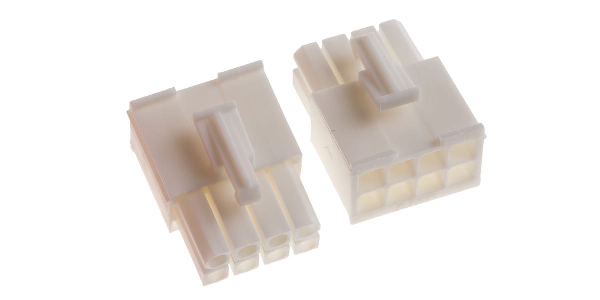 Product image for 8w Plug Dual row White UL 94 V-0