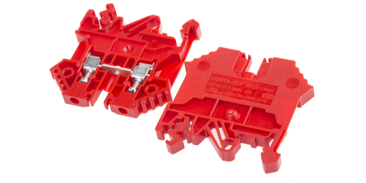Product image for 2.5mm din rail terminal red