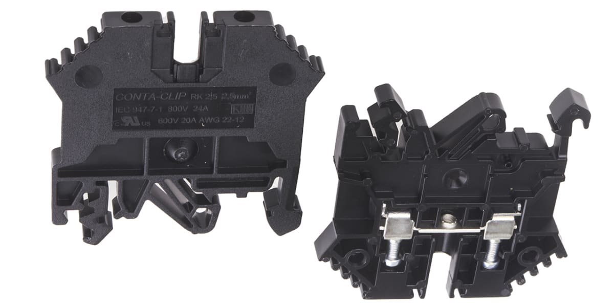 Product image for 2.5mm din rail terminal black