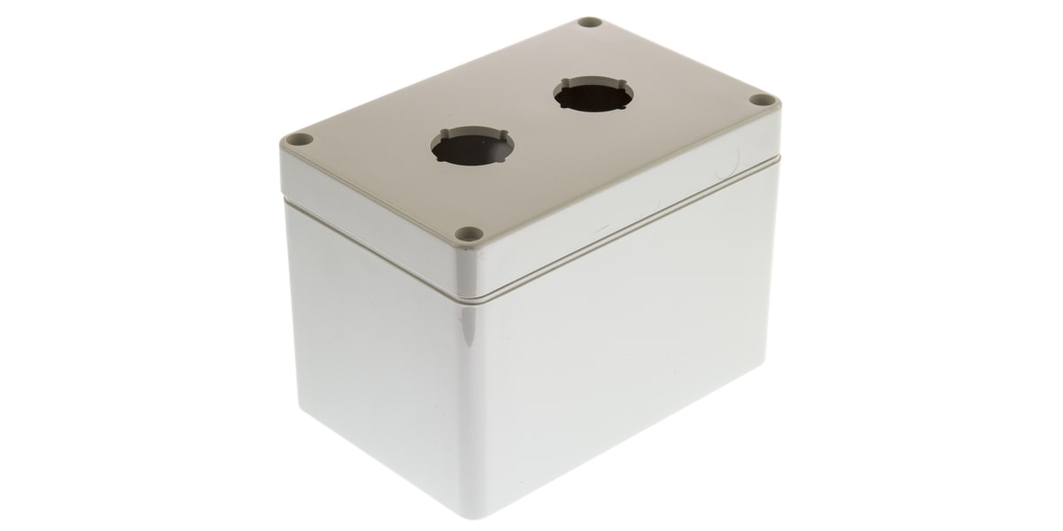 Product image for Bopla Light Grey Euromas Push Button Enclosure - 2 Hole 22mm Diameter