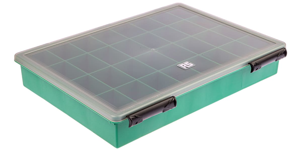 Product image for Green plastic storage box,32 compartment