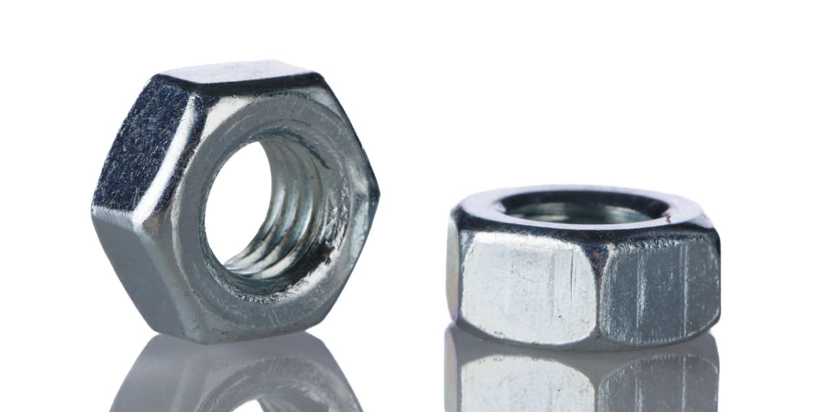 Product image for Zinc plated steel hexagon full nut,M5