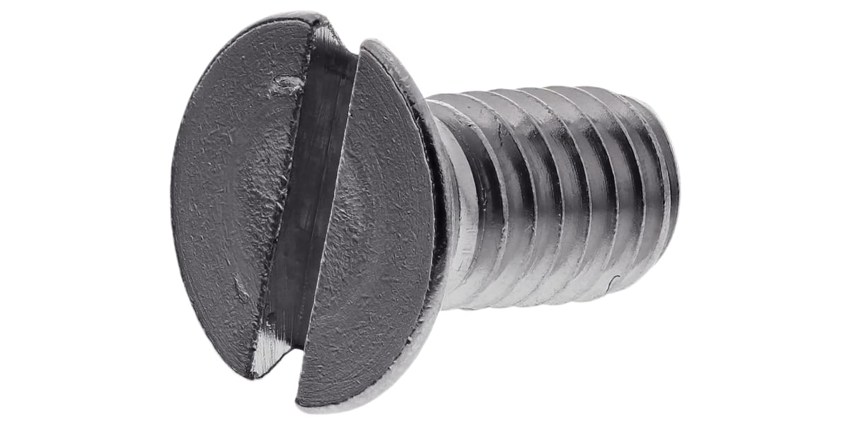 Product image for A2 s/steel slot csk head screw,M6x12mm