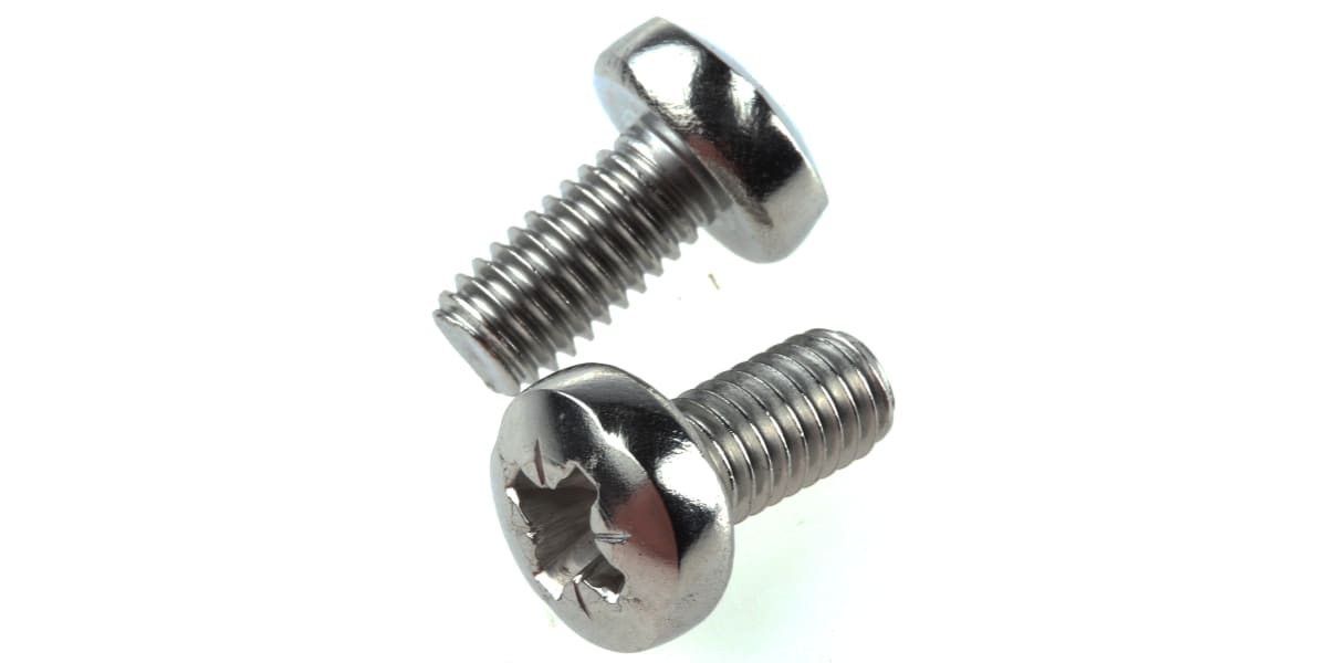 Product image for A2 s/steel cross pan head screw,M6x12mm