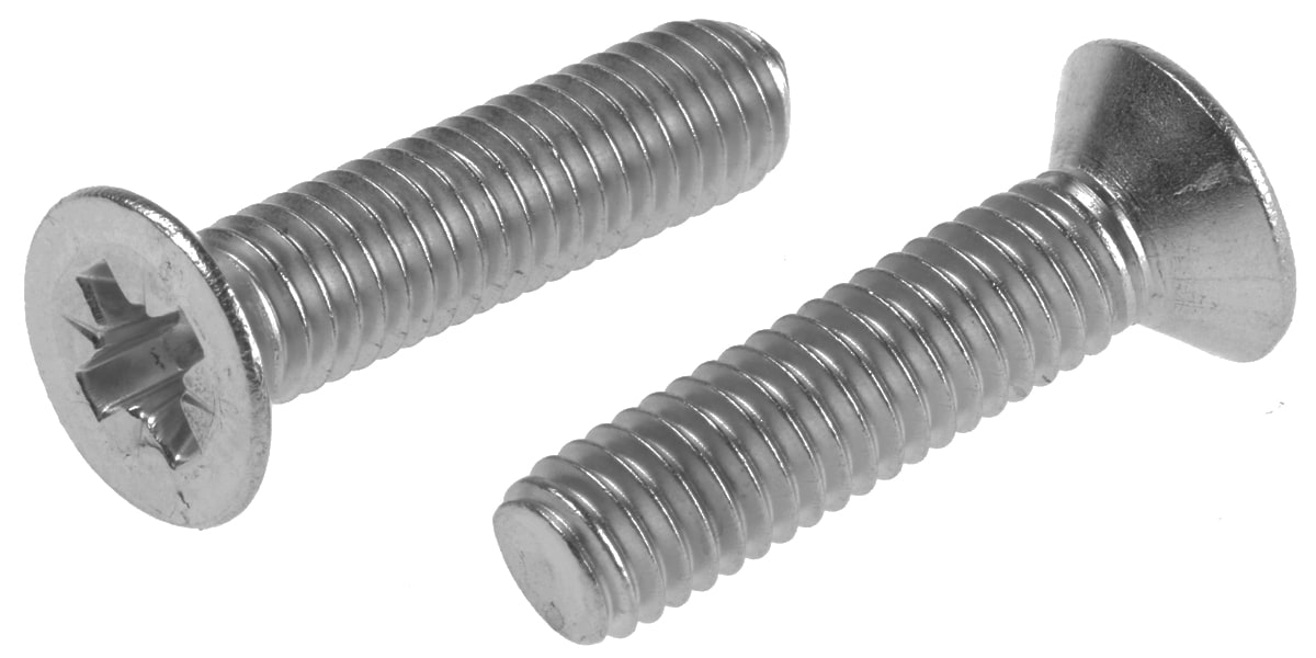 Product image for A2 s/steel cross csk head screw,M6x25mm