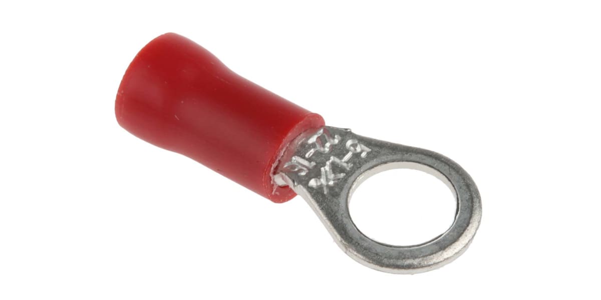 Product image for Red M5 crimp ring terminal,0.5-1.5sq.mm