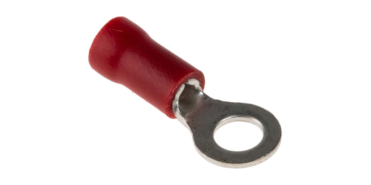 Product image for Red M4 crimp ring terminal,0.5-1.5sq.mm